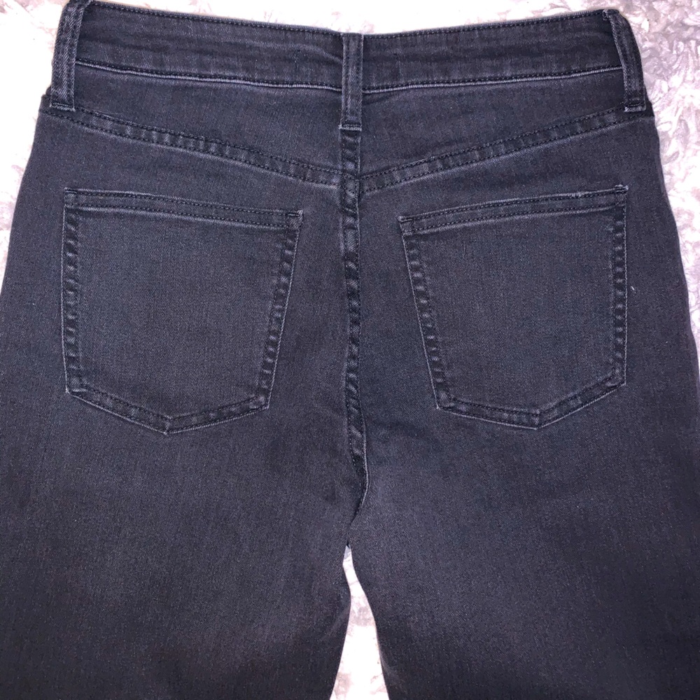 New Uniqlo high rise dark grey flare ankle jeans